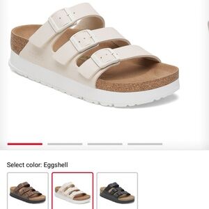 Birkenstock Papillio Florida Flex slide Platform Sandals  Eggshell